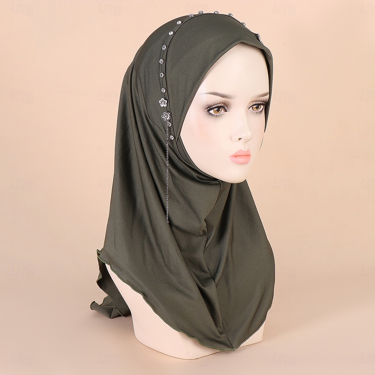 Dame Hodeinnpakninger Hijab skjerf Hodeskjerf Religiøs Dubai islamsk Arabisk Muslim Ramadan Voksne Halstørklæ 2025 - $24.99 –P7
