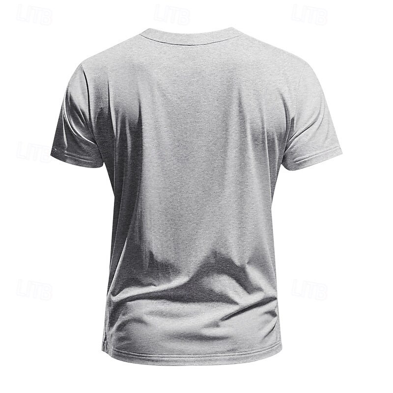 Herren T Shirt T-Shirt V-Ausschnitt T-Shirt Kurzarm V Ausschnitt Ganzjahres Einfach Mode Designer Basic Urlaub Straße Ausgehen Wein Schwarz Weiß Top T-Shirt für Herren 2025 - $12.49 –P12