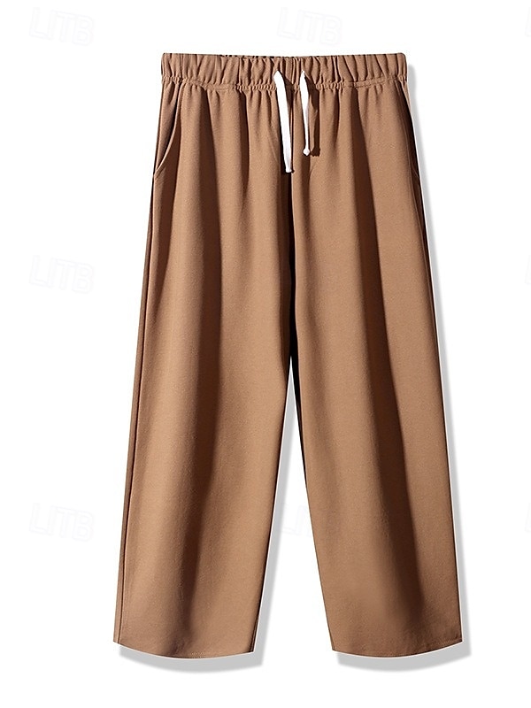 Mulheres chinês Moda Básico Capris Cintura Média Tecido Bolsos Com Cordão Conforto Exterior Sem Elasticidade Férias Rua Diário Castanho Avermelhado Marron Escuro Azul Marinho Escuro cáqui Verão de 2025 por $18.99 –P5