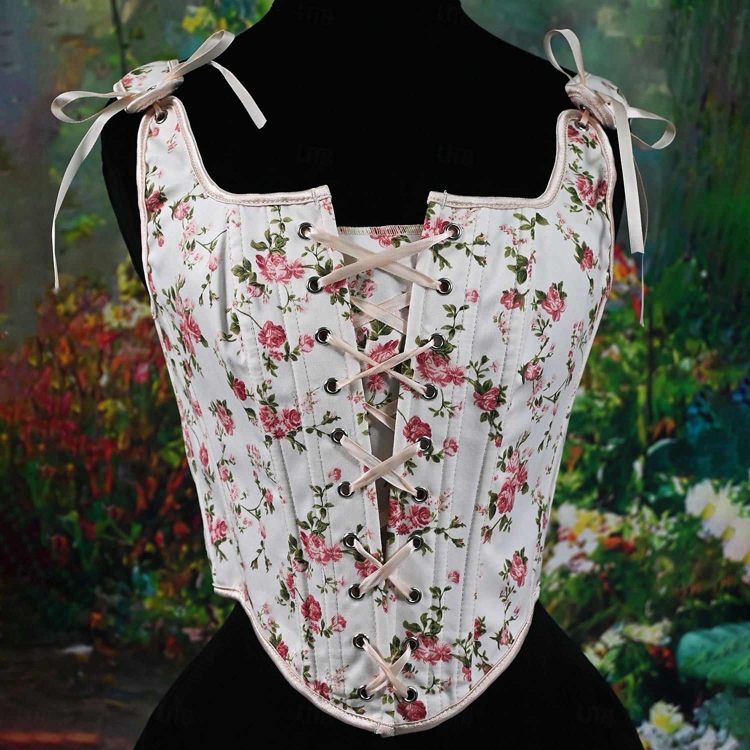 Retró Középkori Reneszánsz Fűző Prsluk Bustier Fűzős Virágos Jacquardszövet Jelmez Női Fantasy királyi Mindszentek napja Farsang Parti Alkalmi / Napi LARP Felnőttek Fűző 2025 - $32.99 –P4