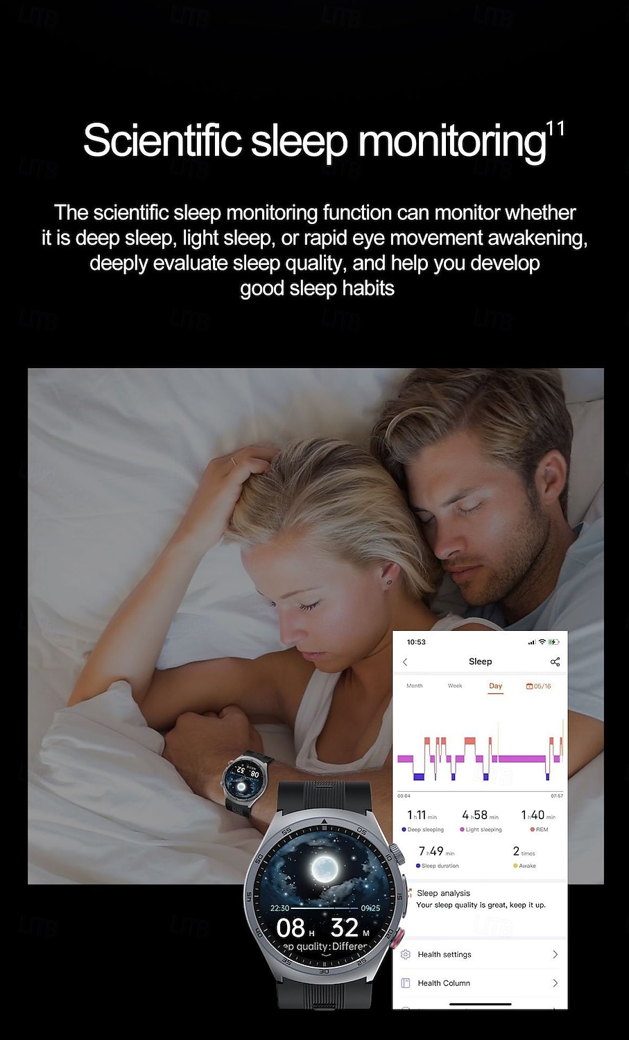 iMosi S25 Slimme horloge 1.43 inch(es) Smart horloge Bluetooth Stappenteller Gespreksherinnering Slaaptracker Compatibel met: Android iOS Uniseks Handsfree bellen Waterbestendig Mediabediening IP 67 2026 - $159.99 –P2