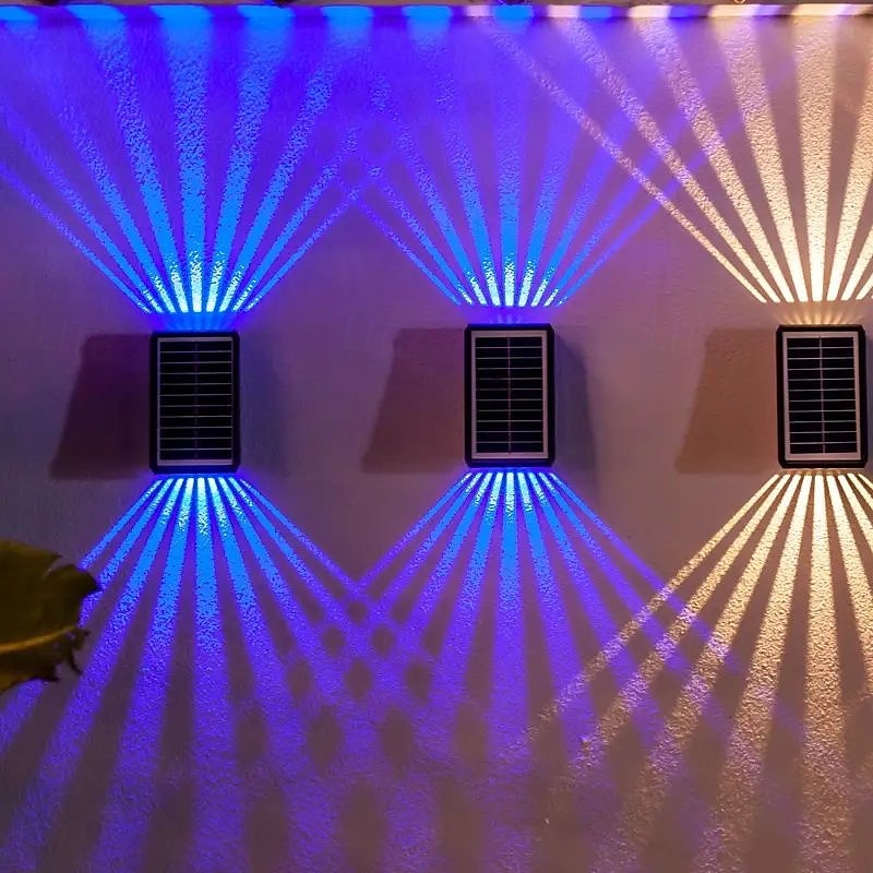 1/2 pz. luce solare da parete su e giù, lampada da parete esterna solare impermeabile IP65, luce solare per recinzione, cortile, giardino, garage, piscina, illuminazione per terrazza, decorazione del 2026 a $24.99 –P3