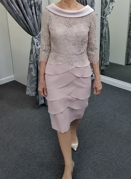 Ruha Anyósnak Formális Esküvői Vendég Elegáns Vintage Ékszer Nyakú Tea Hosszú Chiffon 3/4 Hosszú Ujjú Csipke Gyöngyökkel Réteg Rue a Versenynapra 2025 - $152.99 –P3