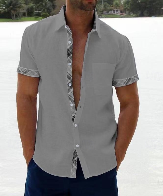 Herren Hemd Sommerhemd Freizeithemd Strandhemd Knopfhemd Schwarz Weiß Rosa Blau Orange Kurzarm Einfach Muster Revers Urlaub Hawaiianisch Button-Down Bekleidung Polyester Mode Lässig Bequem 2025 - $17.99 –P5