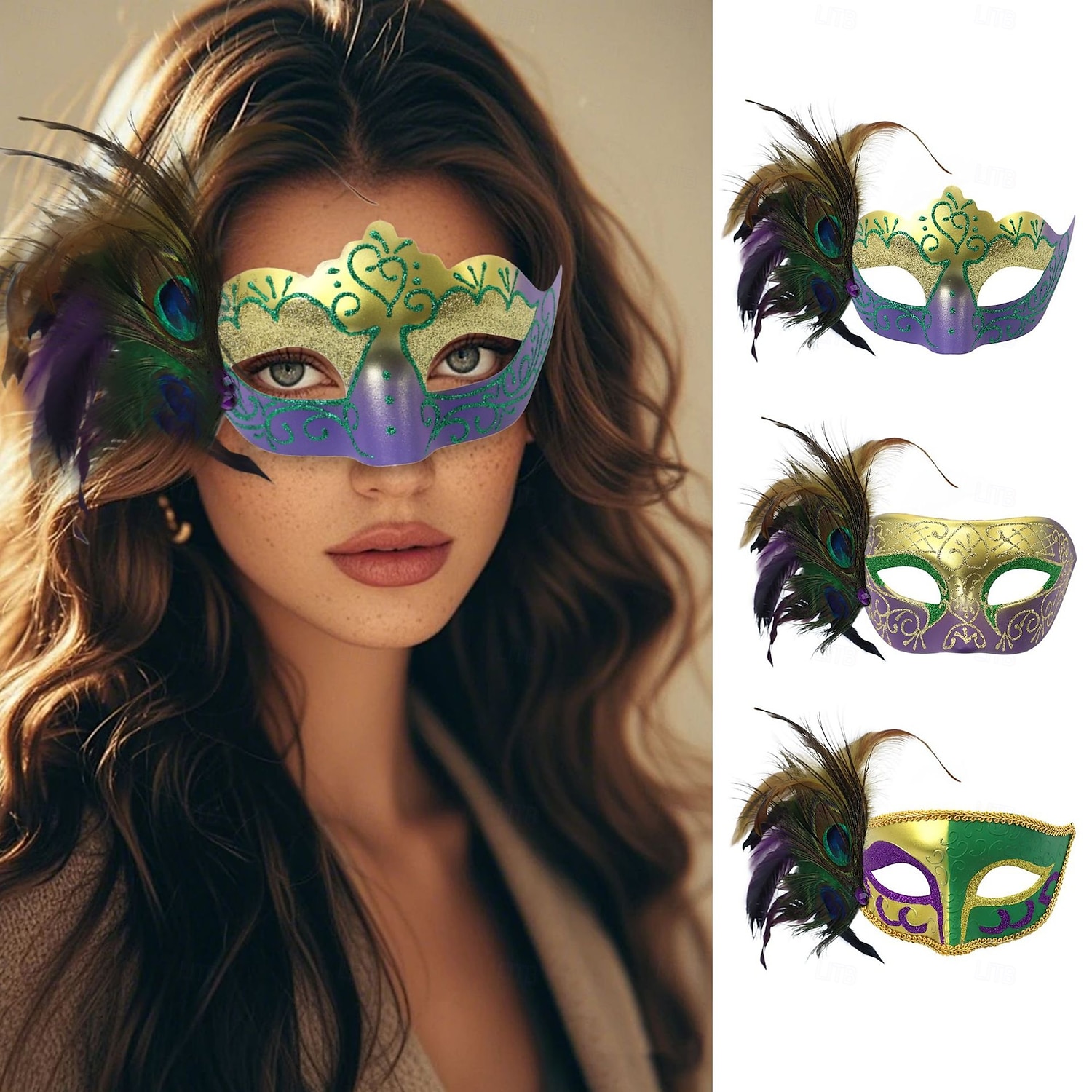 Karnevalová maska Maska Halloween rekvizity Dospělé Dámské Poloviční obličej Výkon Párty Plesová maškaráda Karneval Mardi Gras Jednoduchý karnevalový kostým 2025 - $20.99 –P2