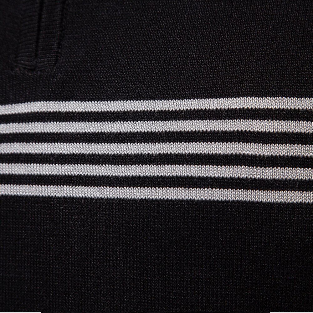 Men's Polo Knit Polo Sweater Formal Work Turndown Quarter Zip Short Sleeve Striped Zip Up Stripe-Trim Spring Black White Khaki Polo 2025 - $28.99 –P24
