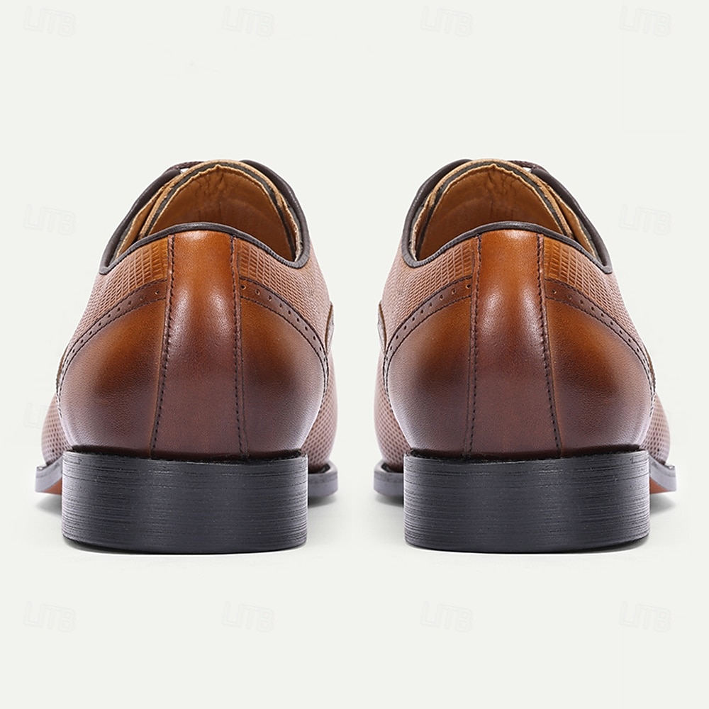 Men’s Brown Perforated Lace-Up Oxford by Men main image 2