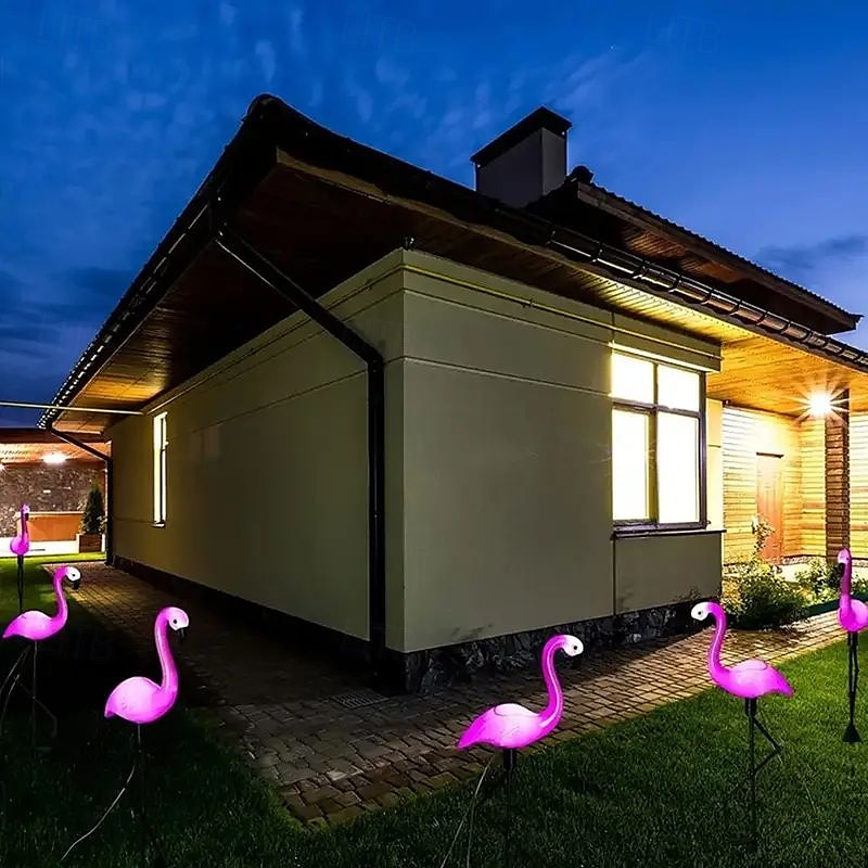 3 luci solari da prato a forma di fenicottero – luci da giardino esterne impermeabili per cortile, patio e decorazione del cortile del 2026 a $27.99 –P6