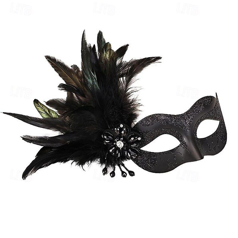 Karnevalsmaske Venezianische Maske Columbina Erwachsene Herren Damen Halbes Gesicht Party Maskerade Karneval von Venedig Karneval Einfaches Karnevalskostüm 2025 - $32.99 –P7