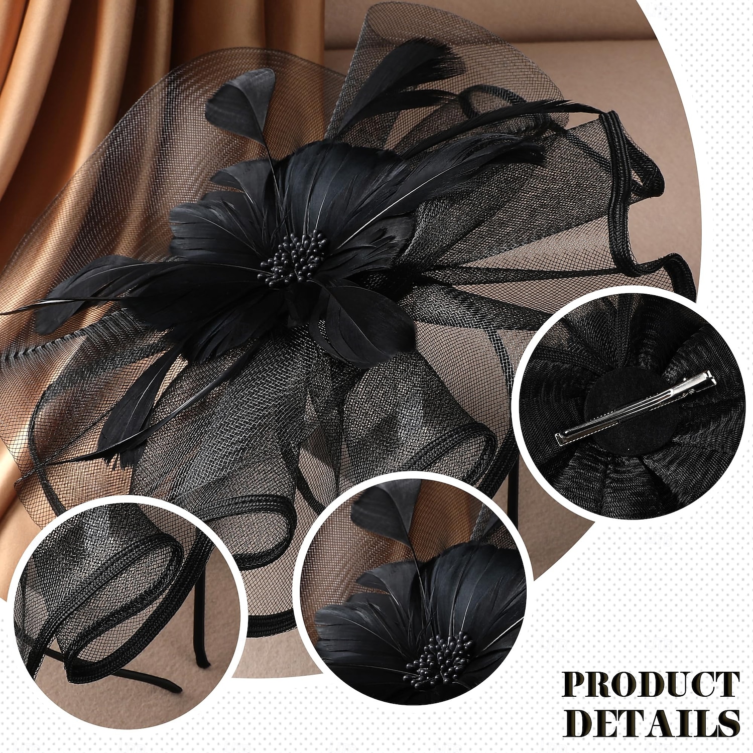 Vintage Tea Party Hat - 2025 Mesh Kentucky Fascinators Headband Flower Feather Derby Hats for Women Girls 2026 - $18.99 –P5