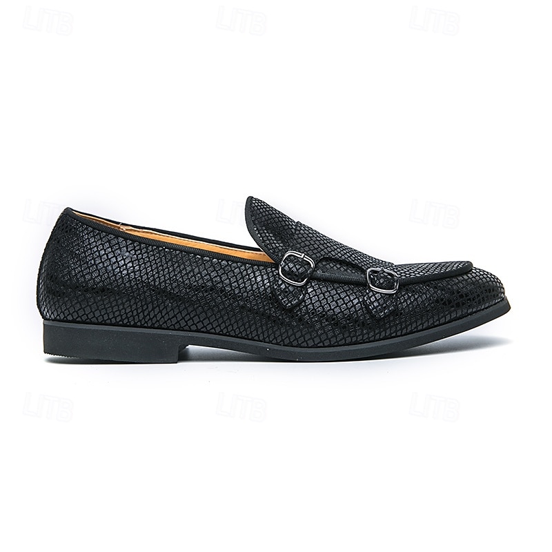 mocassini da uomo firmati con doppia fibbia, tomaia in mesh testurizzato, scarpe casual eleganti per il lavoro e le occasioni speciali del 2025 a $42.99 –P4
