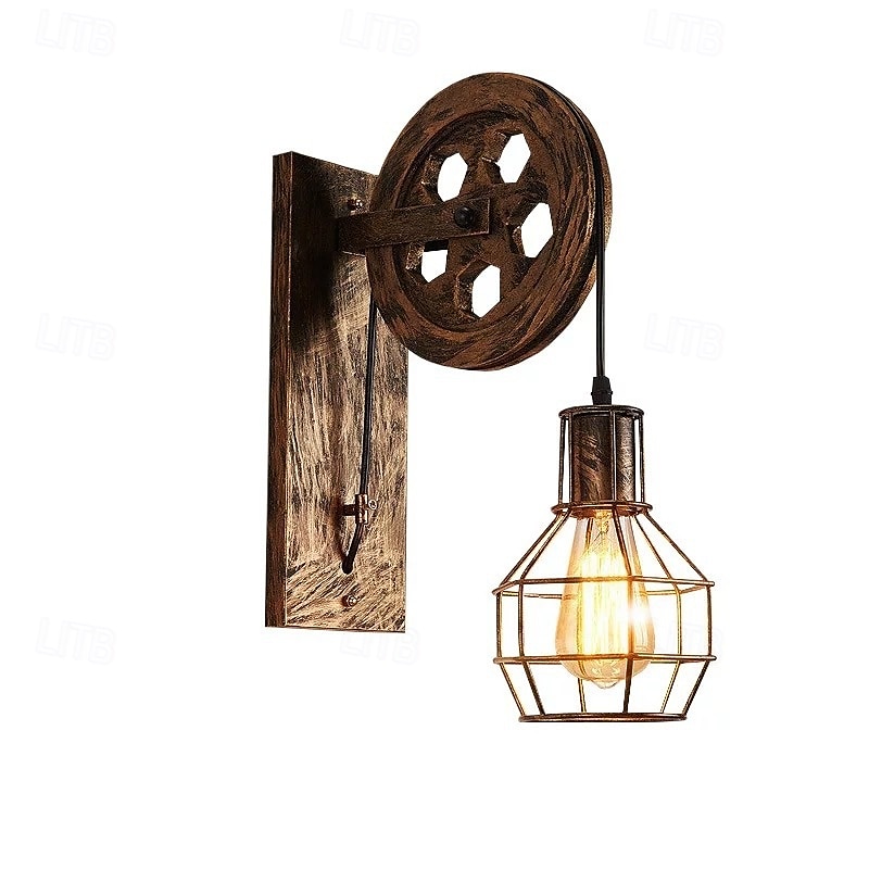 retro nástěnné svítidlo s jednou hlavou zvedací kladka svítidlo průmyslové nástěnné reflektory kreativní nástěnné osvětlení dekorativní osvětlení ulička obývací pokoj chodba loft bary jídelna 110-240v 2025 - $64.99 –P1