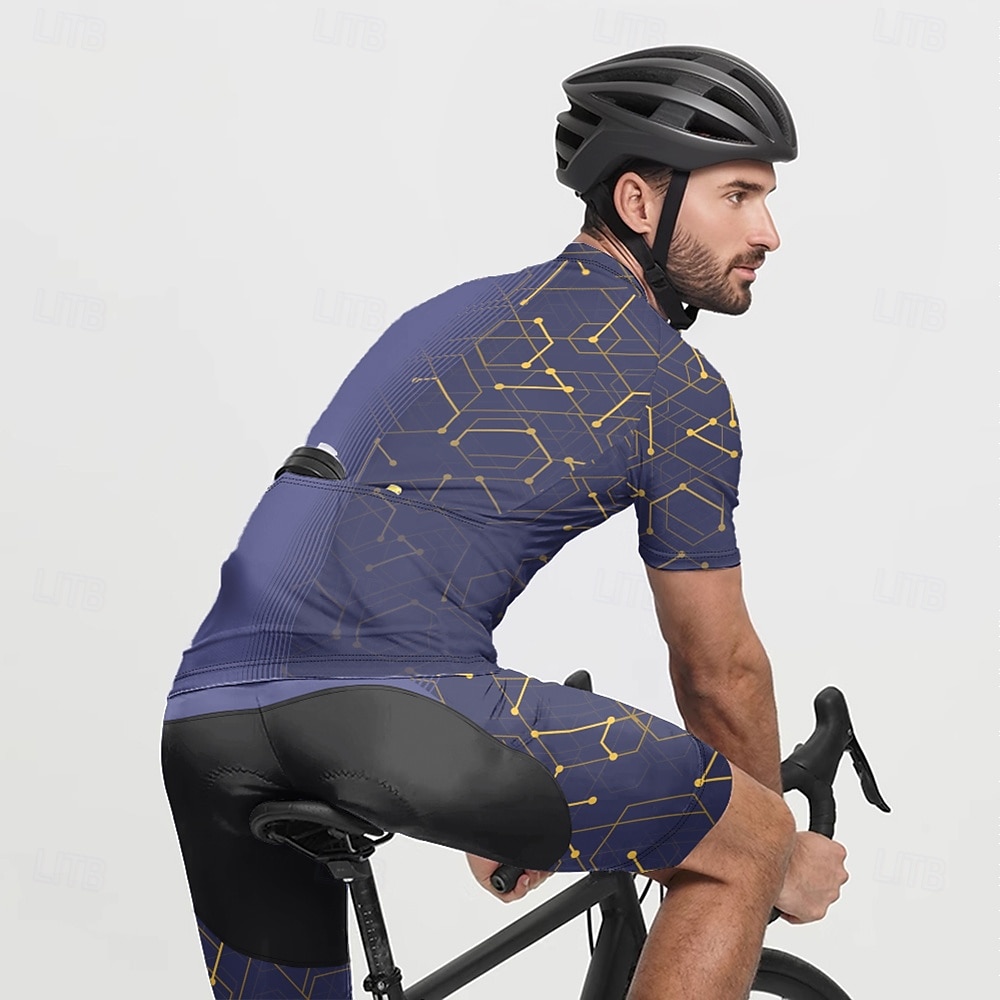 Miesten Pyöräily jersey ja shortsit Lyhythihainen Maastopyöräily Maantiepyöräily Laivaston sininen Pyörä Spandex Urheilu Kirjain ja numero Vaatetus 2025 - $47.99 –P9