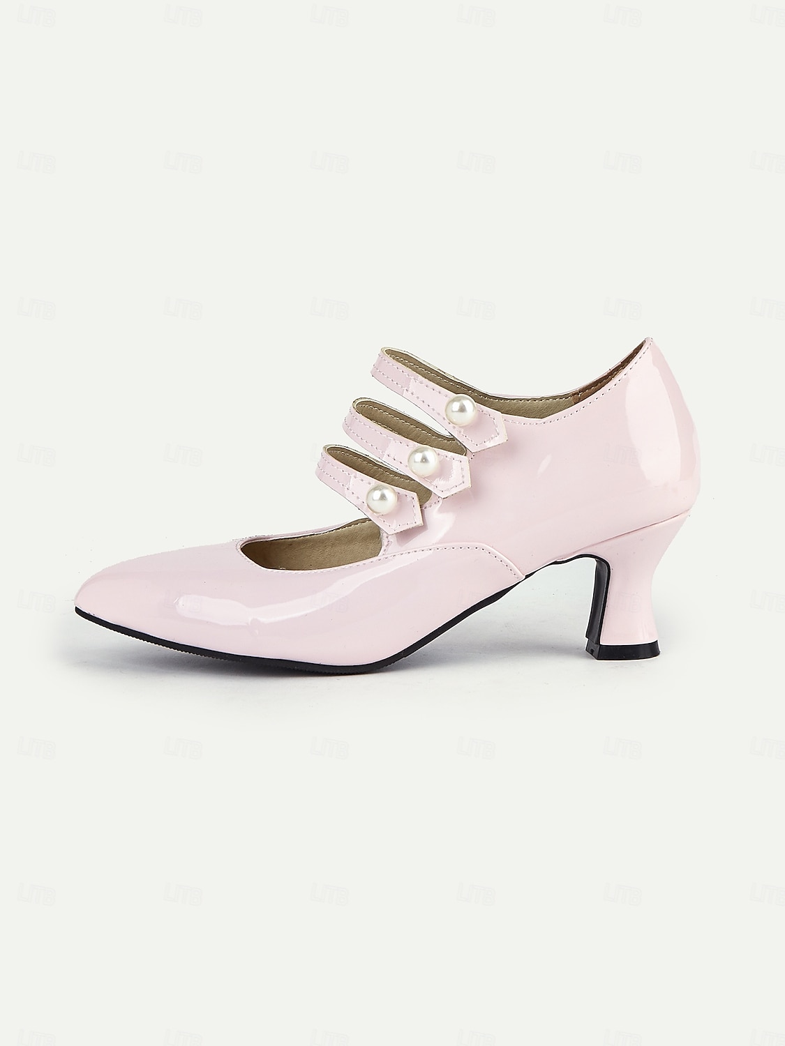 Damen-Pumps aus Lackleder im Mary-Jane-Stil – Vintage-Pumps mit mittelhohem Absatz und Perlenriemen, elegante Schuhe für Hochzeiten und formelle Anlässe 2025 - $46.99 –P3
