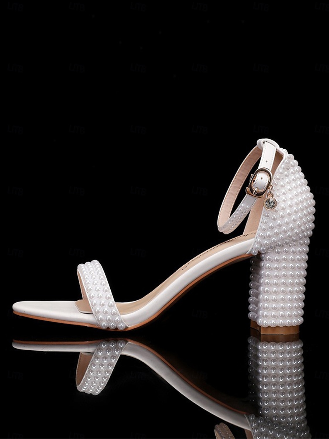 sandales à talons compensés ornées de perles – talons élégants à bout ouvert et bride à la cheville pour femmes pour mariages et événements formels de 2025 ? $59.99 –P2