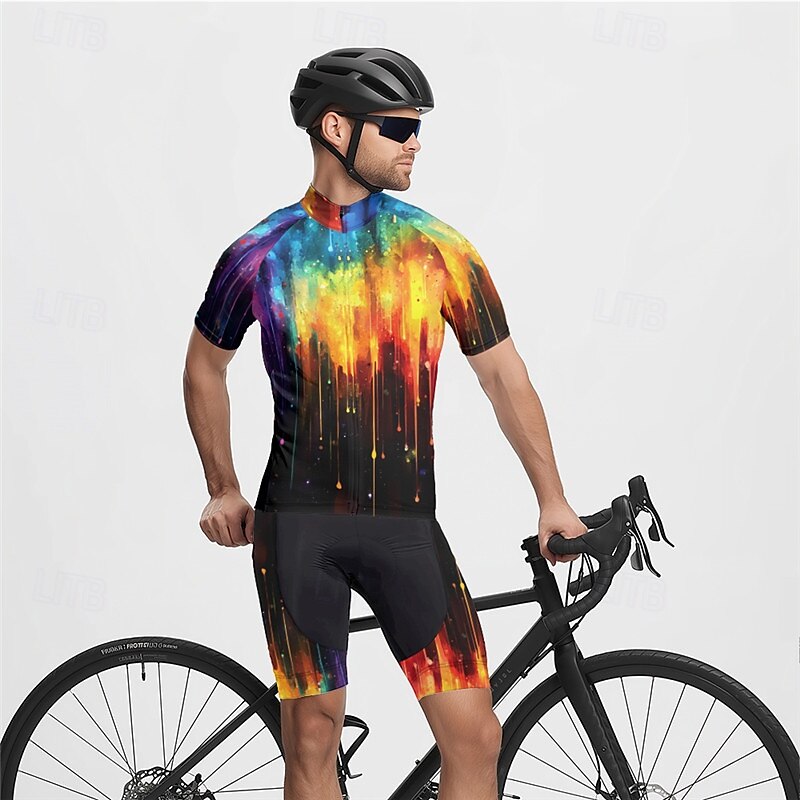 Miesten Pyöräily jersey ja shortsit Lyhythihainen Maastopyöräily Maantiepyöräily Musta Keltainen Punastuvan vaaleanpunainen Kaltevuus Pyörä Spandex Urheilu Kaltevuus Vaatetus 2025 - $38.39 –P18