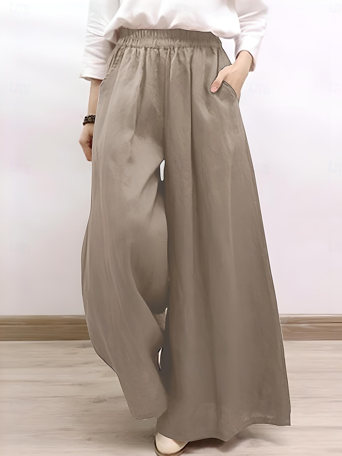 Mujer Chinos Vintage Moda Básico Longitud total Alta cintura Plano Bolsillo Comodidad Rígido Exterior Vacaciones Yoga Granate Azul Marino Oscuro Caqui Verde Ejército Verano Primavera Otoño Invierno 2025 - $20.99 –P1