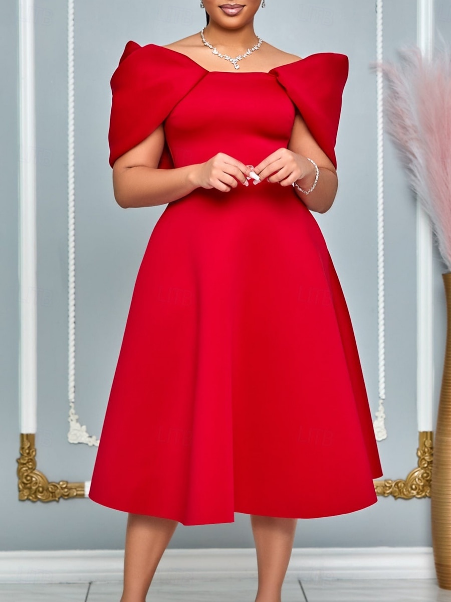 Kentucky Derby Pentru femei Rochii Midi Rochie A line Rochie de vară Rochie Fit And Flare Rochie cu maneci bufante cocktail Rochii Semi Formale Kentucky Derby Invitat la nunta Logodnă Petrecere cu 2025 - $44.99 –P1