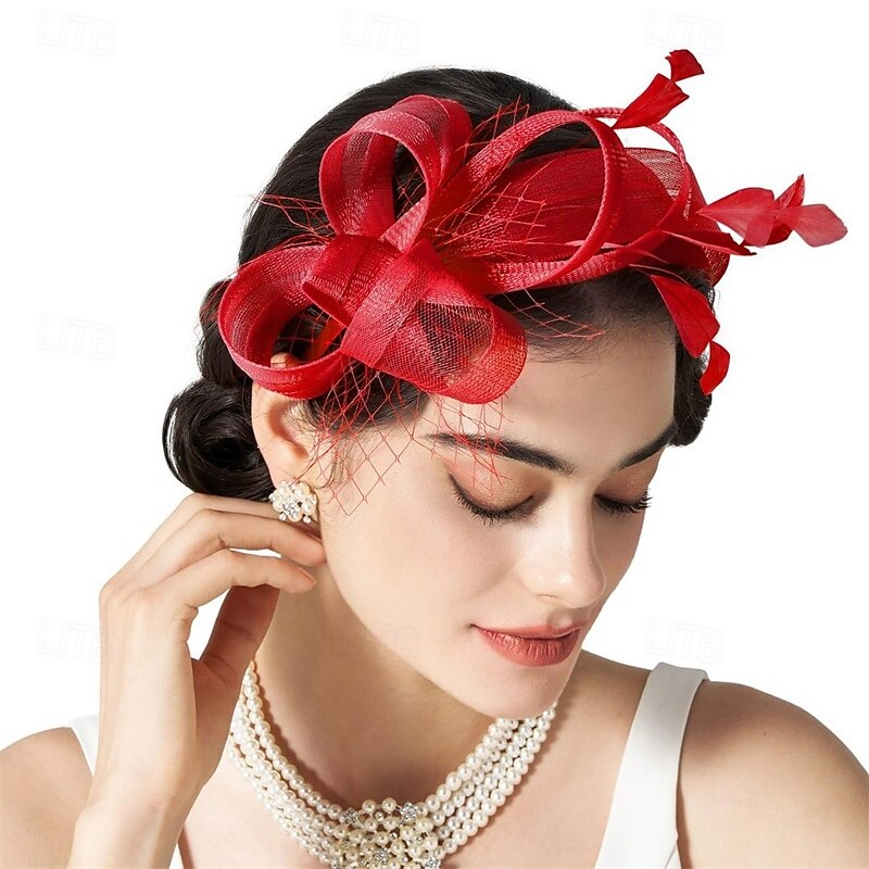 fascinators hiuspanta höyhenellä, naisten teejuhlahattu kentucky derbyyn, cocktailiin, häihin, naamiaisjuhliin 2025 - $15.99 –P8