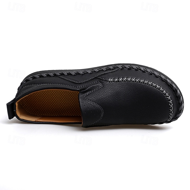 Freizeit-Schlupfschuhe aus Kunstleder für Herren mit Steppnähten – bequemes, atmungsaktives Alltagsschuhwerk für Outdoor- und Freizeitaktivitäten 2025 - $46.99 –P4