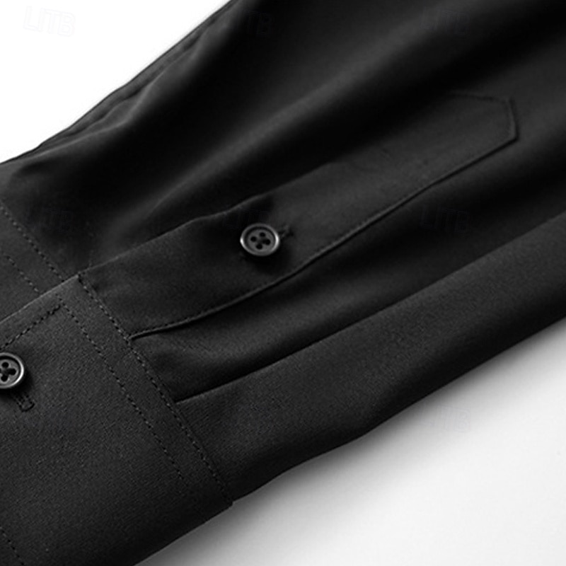 Herren Hemd Sommerhemd Freizeithemd Strandhemd Knopfhemd Schwarz Weiß Grün Langarm Einfach Großvaterkragen Stehkragen Urlaub Hawaiianisch Button-Down Bekleidung Polyester Mode Lässig Bequem 2025 - $25.99 –P9