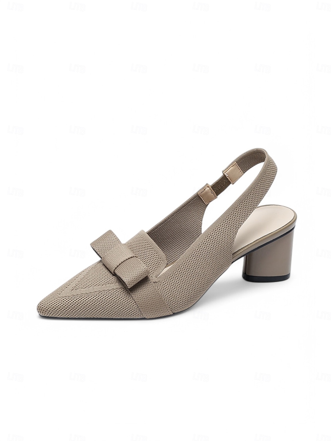 slingback sarok masnival, flyknit hálós felsőrésszel és blokksarkúval elegáns irodai viselethez és esti rendezvényekhez 2025 - $34.99 –P9