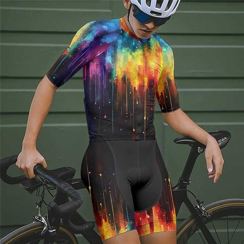 Miesten Pyöräily jersey ja shortsit Lyhythihainen Maastopyöräily Maantiepyöräily Musta Keltainen Punastuvan vaaleanpunainen Kaltevuus Pyörä Spandex Urheilu Kaltevuus Vaatetus 2025 - $38.39 –P19