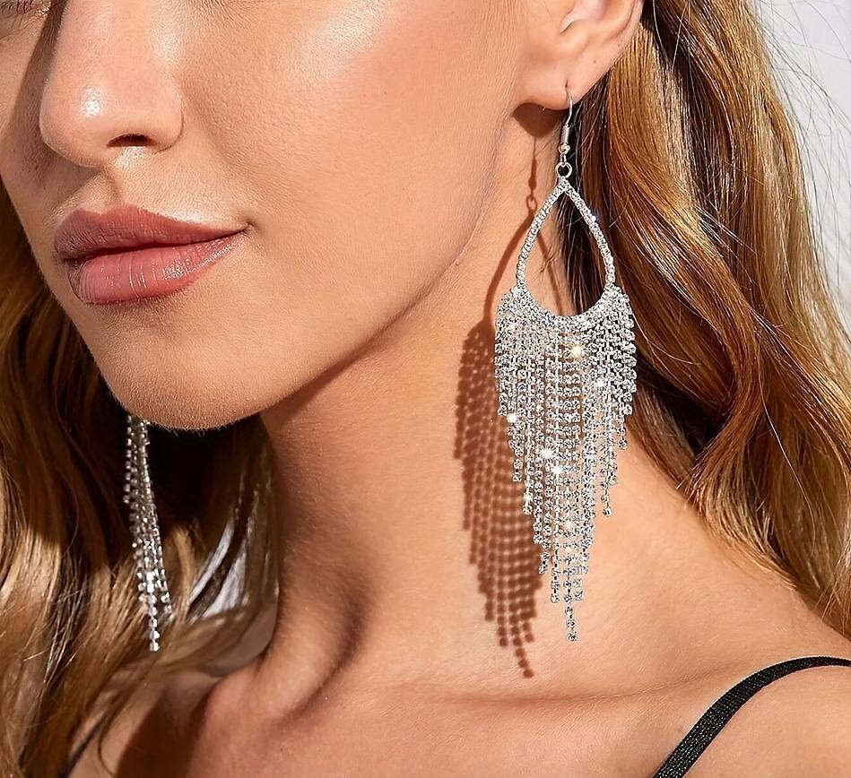 Women's Earrings Fancy Joy Stylish Luxury Earrings Jewelry Silver For Party 2025 - $13.99 –P1