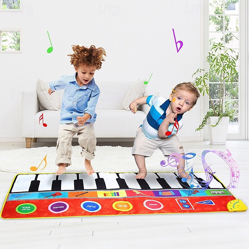 flerfarget interaktivt gulvpianotastatur - musikalsk matte, teppeteppe i polyesterdyrdesign, leker, berøring 2025 - $44.99 –P1