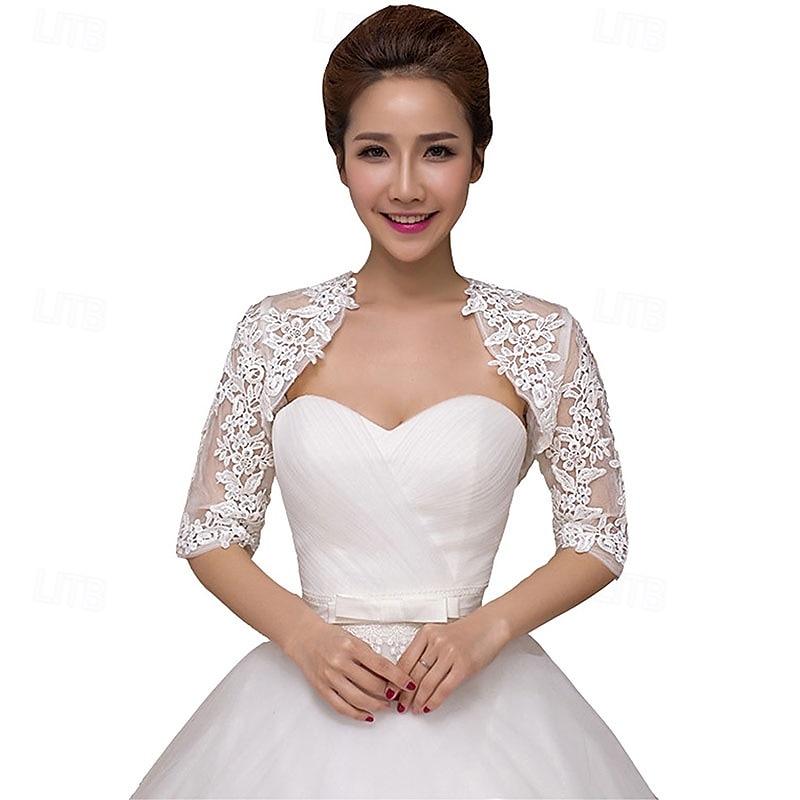 kvinners blonder bryllup brude bolero jakker sjal formell fest ball kveld kappe for brud brudepike wrap trekker på skuldrene 2026 - $34.99 –P1