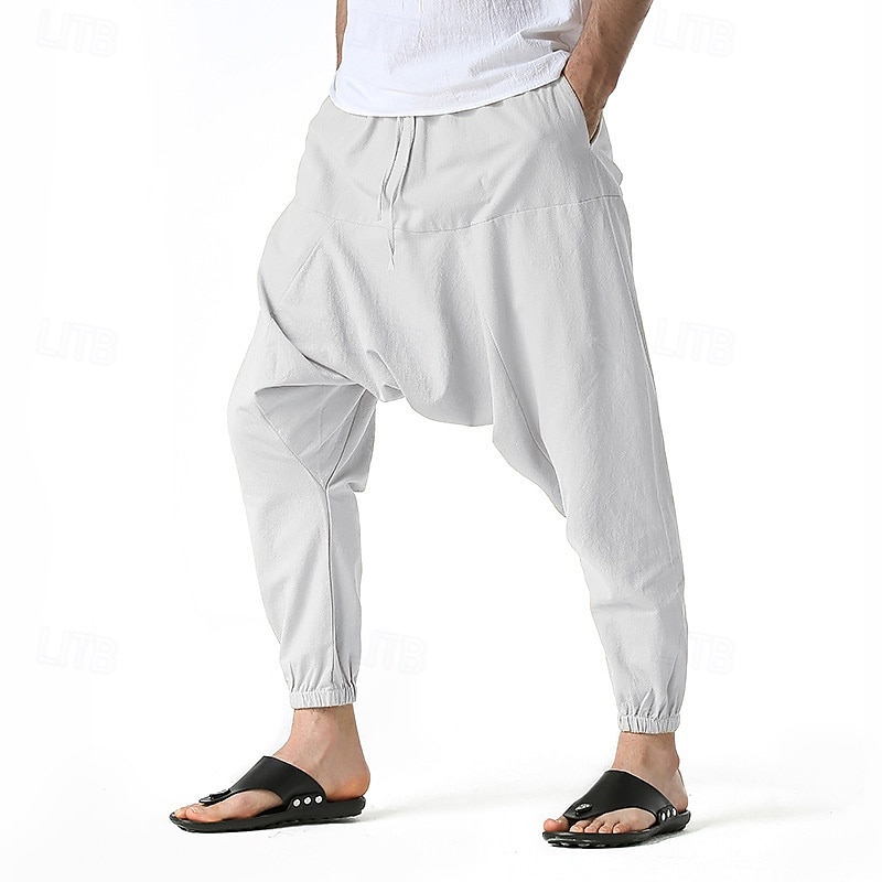 Hombre Persona que practica jogging Pantalones de algodón Pantalones Pantalones de playa Pantalones Harem Bolsillo Correa Cintura elástica Plano Comodidad Transpirable Vacaciones Diario Festivos 2025 - $23.99 –P17
