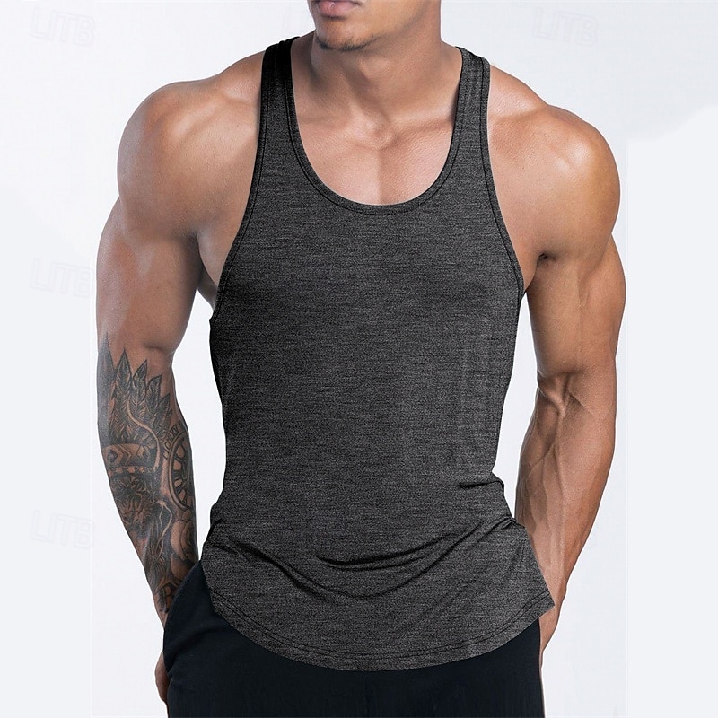 Herren Tank Top Weste Unterhemd Ärmelloses Shirt Ärmellos U-Ausschnitt Sommer Einfach Mode Designer Basic Urlaub Straße Ausgehen Schwarz Rosa Marineblau Top T-Shirt für Herren 2025 - $12.99 –P7