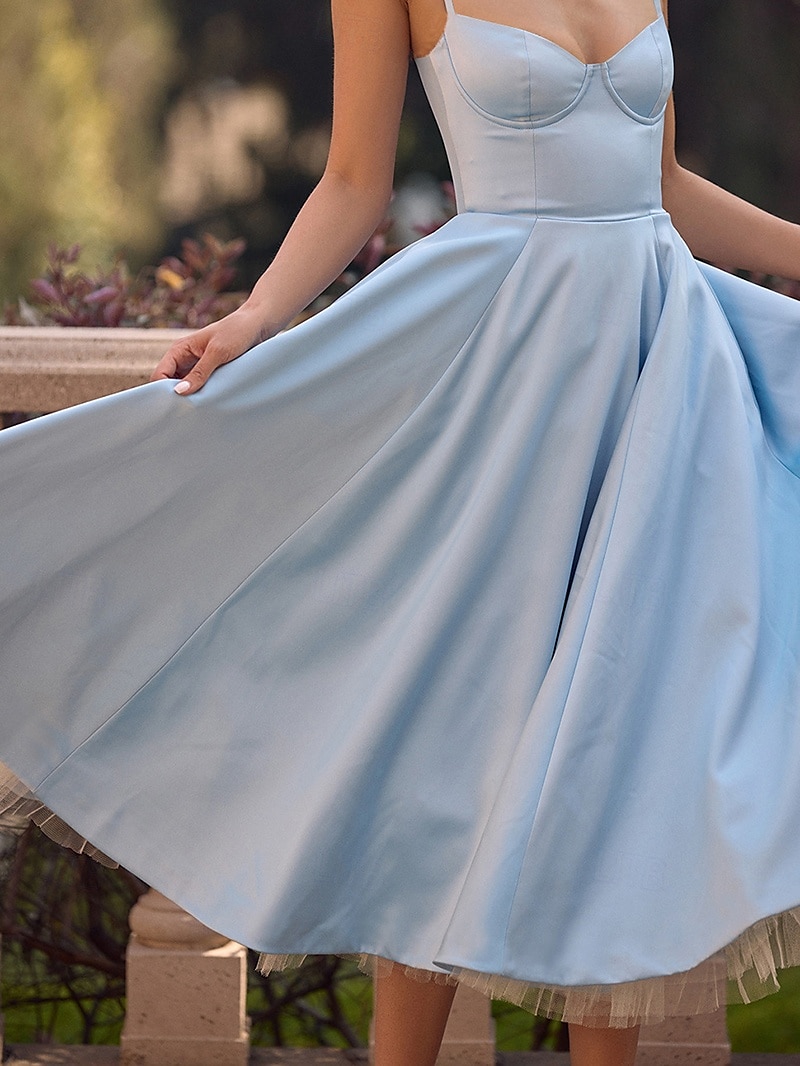 Retro Vintage 1950s Midi Dress Flare Dress Spaghetti Strap Corset Solid Color A-Line Women's Masquerade Wedding Vacation Tea Party Adults' Dress 2025 - $36.99 –P9