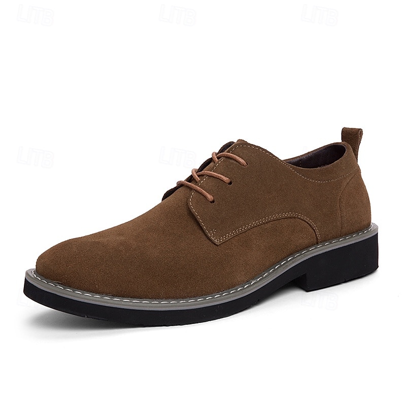 ανδρικά παπούτσια oxford με κορδόνια καφέ σουέτ – casual και κομψά υποδήματα για καθημερινή χρήση, εργασία και υπαίθριες δραστηριότητες 2025 - $54.99 –P6