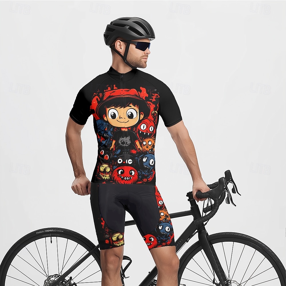 Муж. Велокофты и велошорты Мультипликация С короткими рукавами Велоспорт Наборы одежды с 3 задними карманами Горные велосипеды Шоссейные велосипеды 2025 - $47.99 –P7