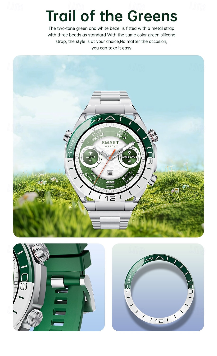 Reloj inteligente de 1 pulgada smartwatch reloj de fitness reloj para correr Bluetooth compatible con Android iOS hombre impermeable manos libres rastreador de pasos caja de reloj de 40mm IP 67 2025 - $67.99 –P5