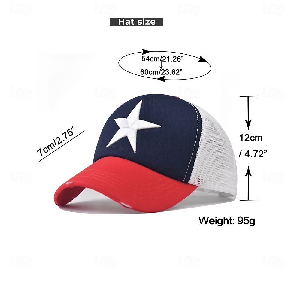 Homme Casquette de Baseball Chapeau de soleil Casquette Casquette en maille Noir + Bleu Royal Noir Coton Ajustable Mode Usage quotidien Festival Etoiles Décontracté / Quotidien de 2025 ? $7.99 –P1