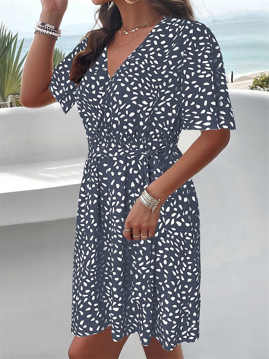 Women's Mini Dress Corset Dress A Line Dress Casual Vacation Casual Daily Regular Fit Graphic Short Sleeve V Neck Black Green Summer Spring 2025 - $29.99 –P3
