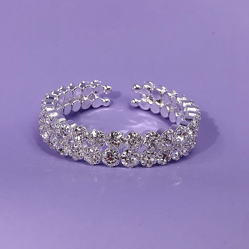 Dame Mansjettarmbånd Fancy Dyrebar Luksus Legering Armbånd Smykker Sølv Til Fest 2025 - $14.99 –P2