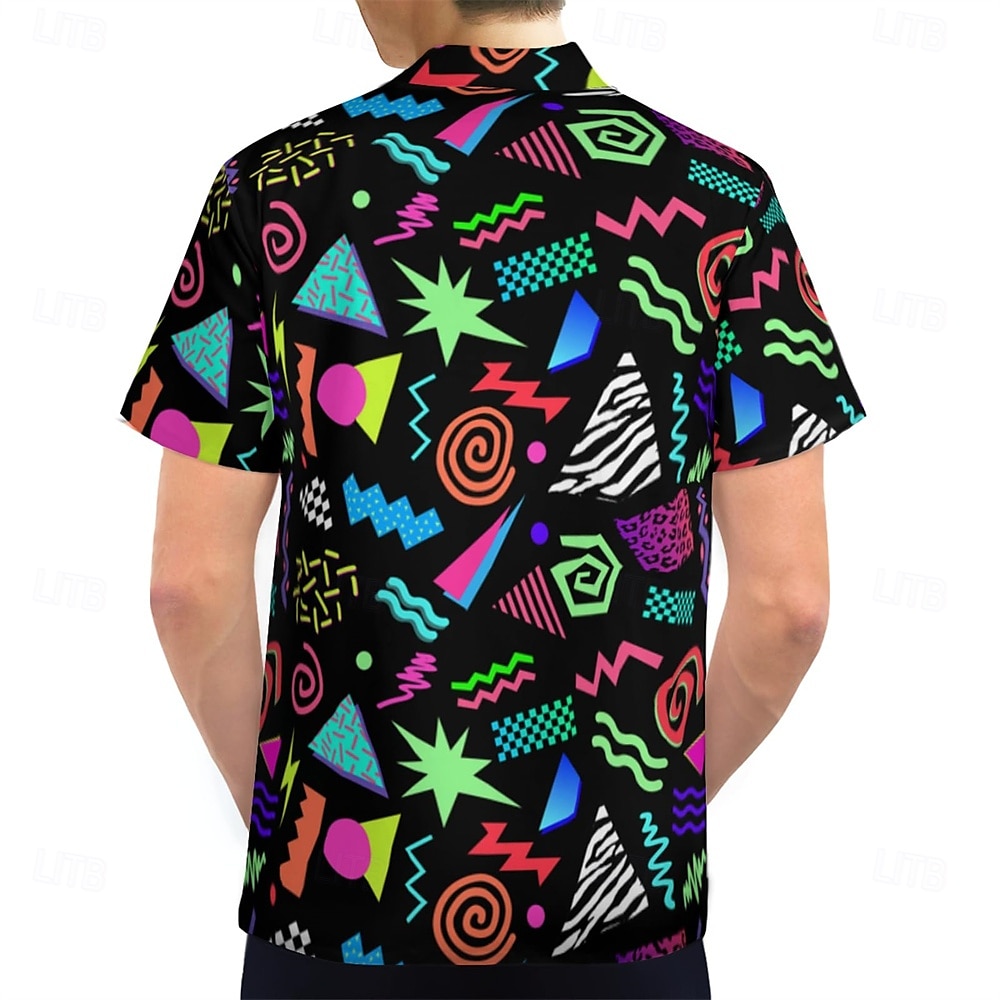 Retro Vintage 1980s Shirt Aloha Shirt Hippie Psychedelic Men's Vacation Party Pride Parade Adults' Shirt 2025 - GBP £14 –P2
