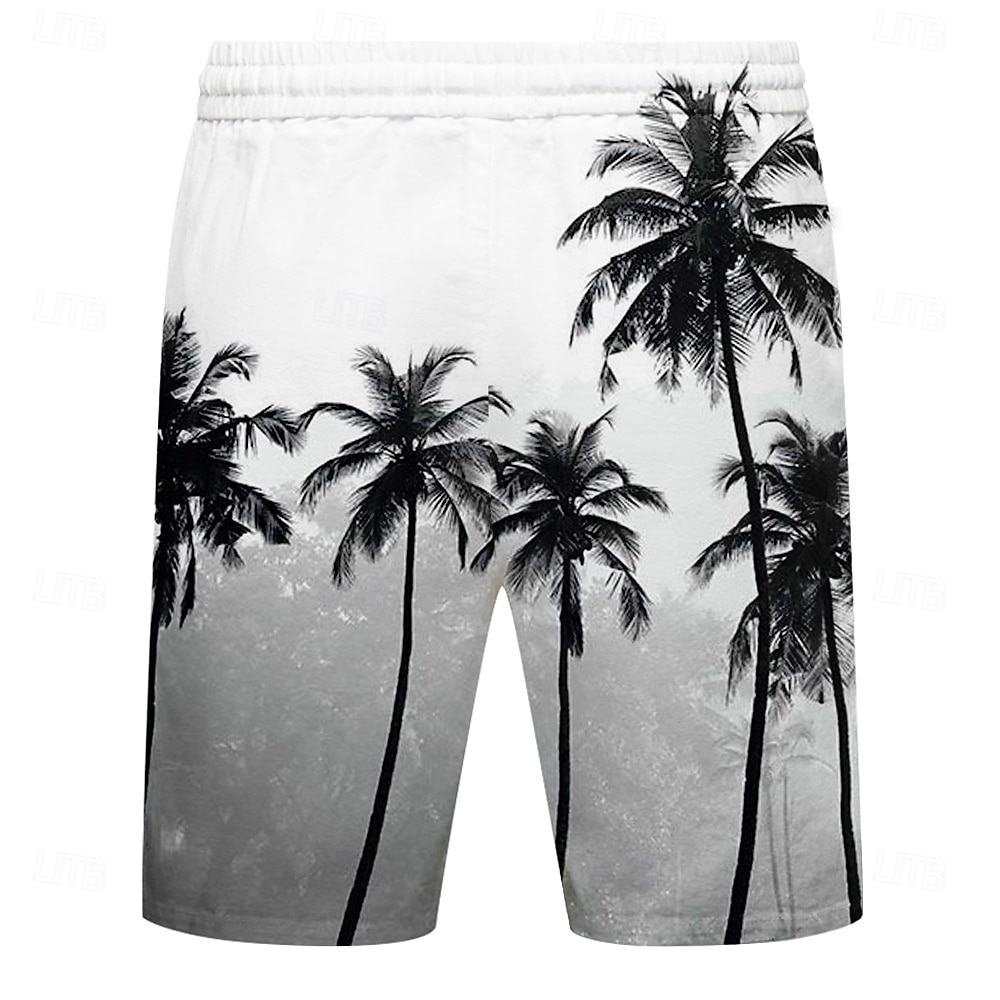 Men's Coconut Tree 3D Print Swim Trunks Swim Shorts Board Shorts Mid Waist Hawaiian Casual Vacation Holiday Beach Wear Side Pockets Mesh Lining Elastic Drawstring Waist Designer Clothing Apparel 2026 - $20.99 –P2