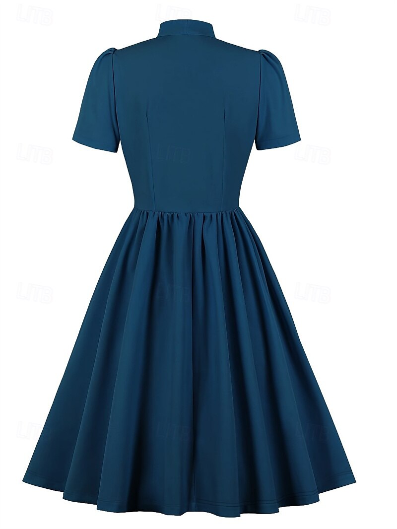 Elegantní 50. léta Retro Ke kolenům Šaty A-Line šaty Čajové šaty Pevná barva A-Linie Dámské Vánoce Karneval Nový rok Maturita Denní nošení loučení se svobodou nevěsty Dospělé Šaty pro návrat domů Léto 2025 - $34.99 –P5