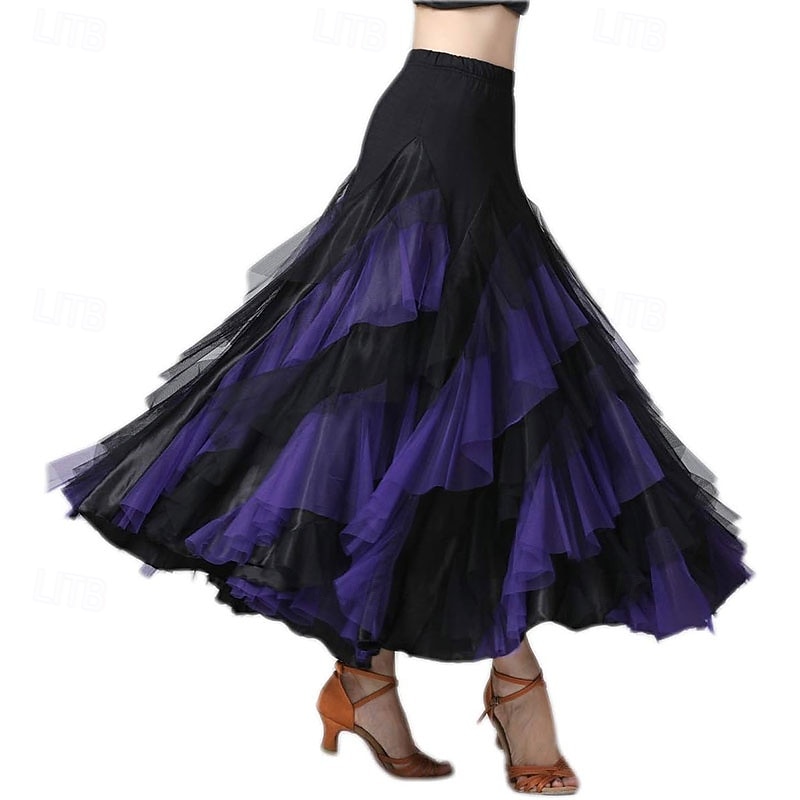 gonna lunga elegante da ballo latino da donna con orlo a strati del 2026 a $58.99 –P11