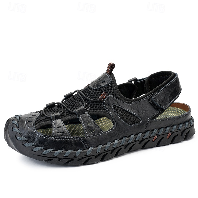 Per uomo Sandali Scarpe fatte a mano Pelle crosta Traspirante Comodo Antiscivolo Con lacci intrecciali Giallo-marrone Nero Marrone del 2025 a $34.99 –P1