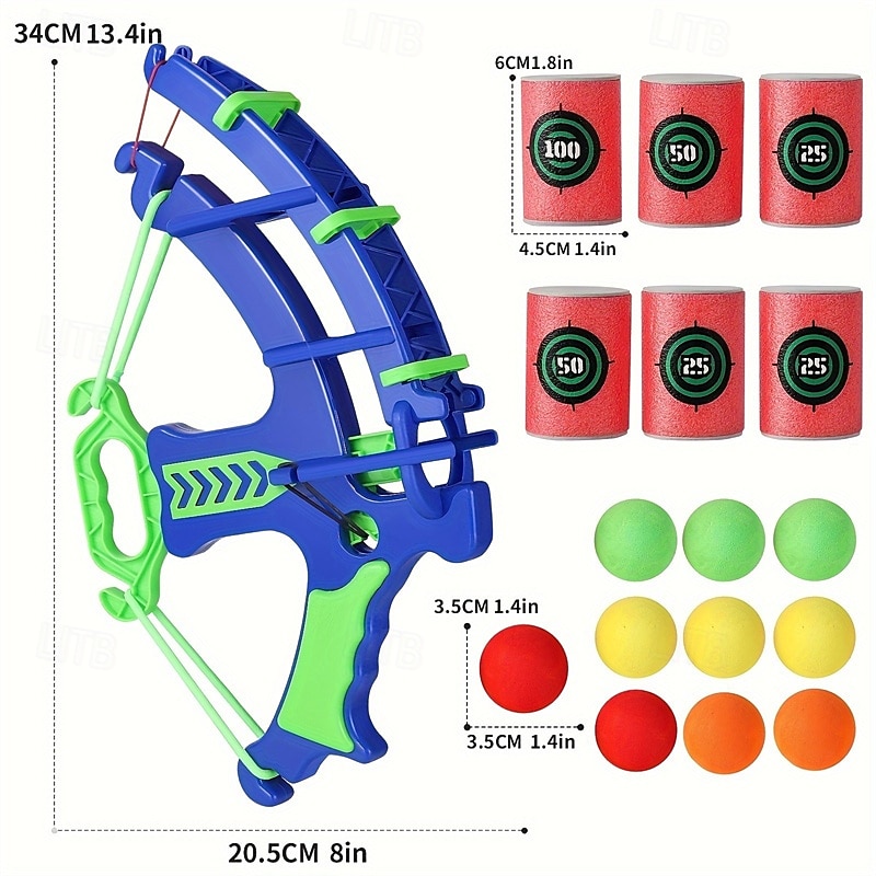 12-delige interactieve schietspelset met pijl en boog, educatief zacht kogeldoelspel, geschikt voor gezinsentertainment, interactie tussen ouder en kind 2025 - $31.99 –P6