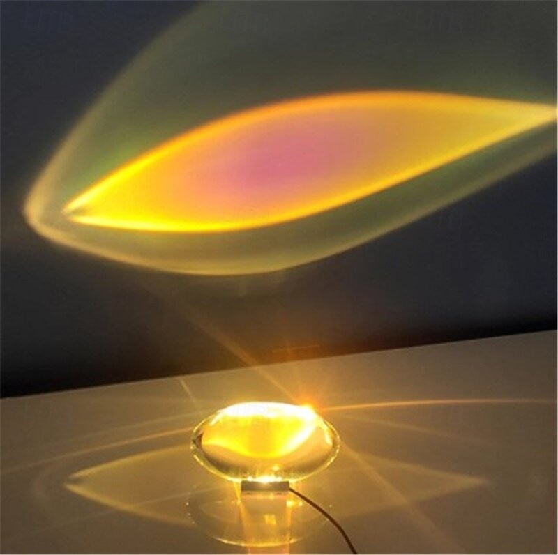 مصباح زخرفي كريستالي led مزود بمنفذ USB مصباح ليلي مزود بقوس قزح وغروب الشمس وإضاءة ملونة RGB لتزيين الغرفة هدية فريدة للأصدقاء 2025 - $50.99 –P11