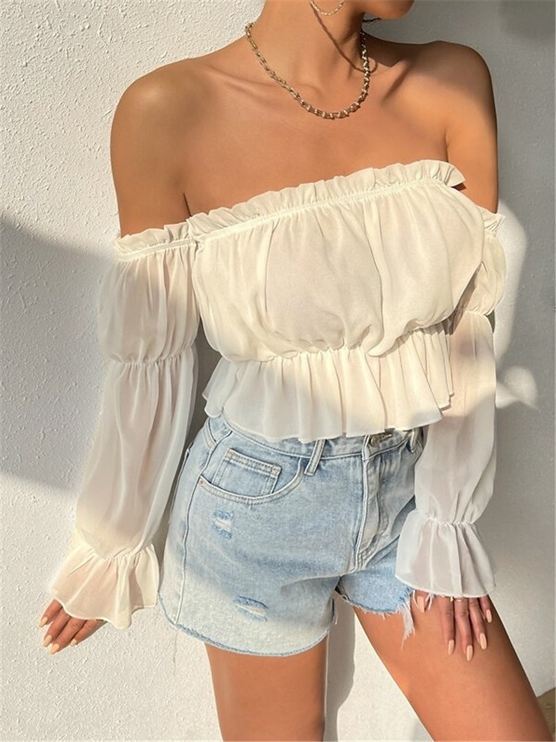 Retrò Vintage Medievale Rinascimento Blusa / Camicia Fiera del Ren Senza spalline Tinta unica Per donna Fantasia Halloween Carnevale Vacanza Casual Quotidiano LARP Adulti Camicia del 2025 a $15.49 –P3