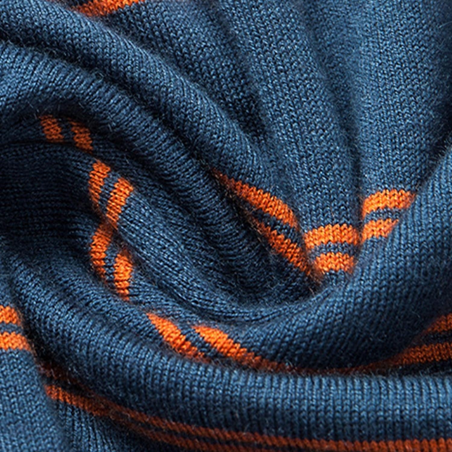 Herren-Poloshirt aus Wolle, Strick, Polopullover, formell, Arbeit, Umlegekragen, langärmlig, modern, bequem, gestreift, Knöpfe, Streifen, Frühling, Frühling & Herbst, normale Passform, Marineblau, Blau, Dunkelgrün, Braun, Polo 2025 - $31.99 –P6