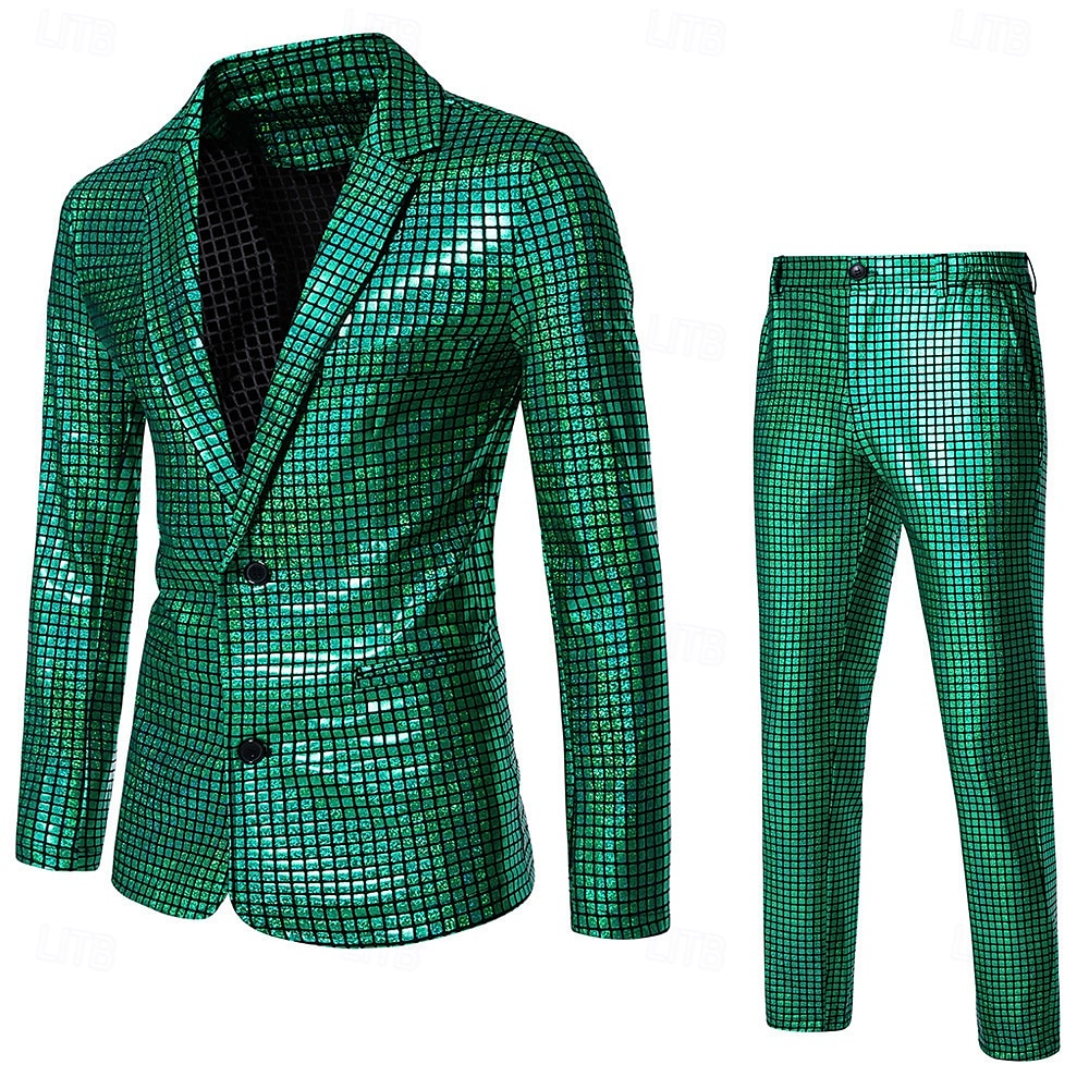 Calça Masculina Brilhante Disco 70s/80s - Verde X-Large - Estilo Vintage Metálico