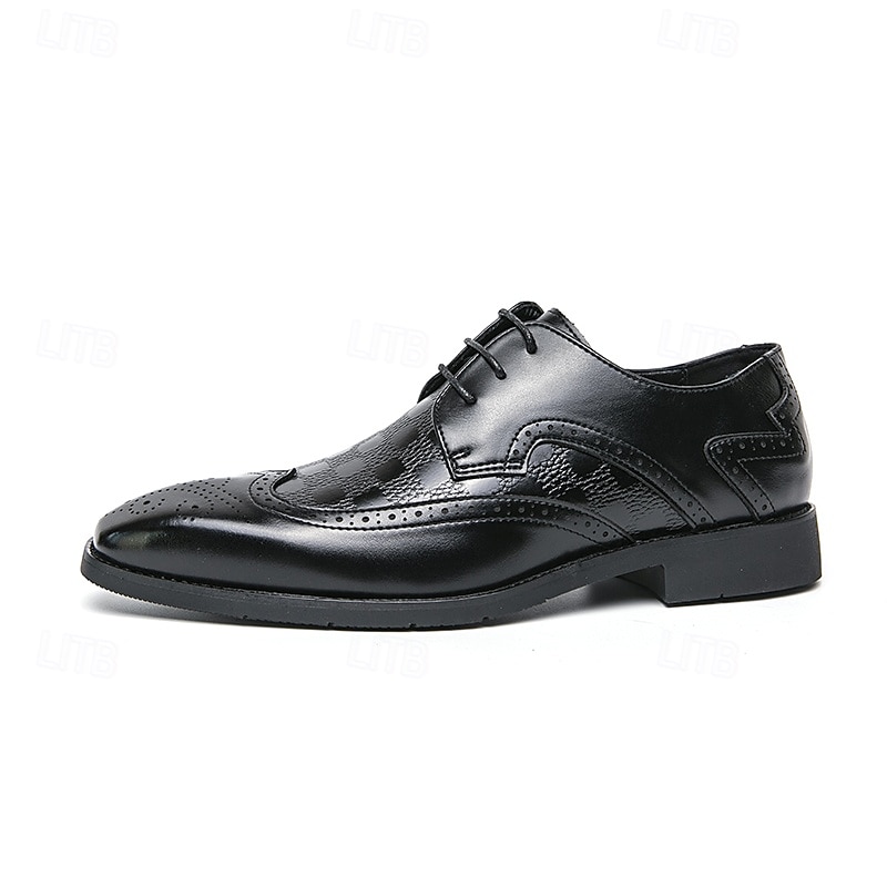 Férfi Derby PU Bőr Légáteresztő Kényelmes Csúszásmentes Fűzős Fekete Kék Ősz Tél 2025 - $46.99 –P4